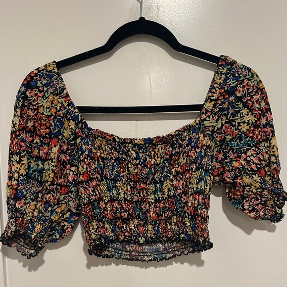 Urban Outfitters Tops - Urban Outfitters top Small Multicolor Cropped Floral Peasant Boho size small